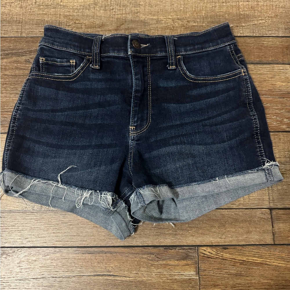 Hollister Blue Jean Shorts High-Waisted Cuffed